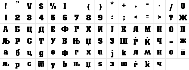 C_AachenKIR Light  glyph index