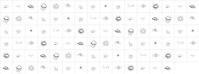 Wet Day Regular  glyph index