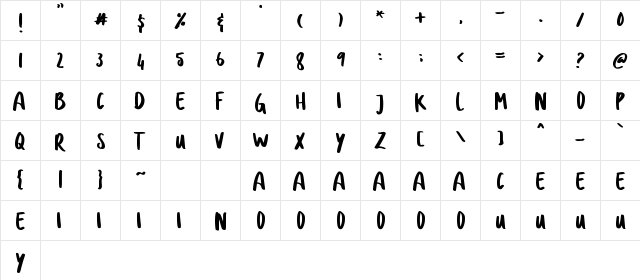 DOLANAN Regular  glyph index