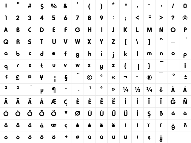 00339 Regular  glyph index