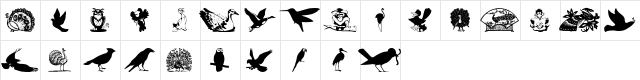 bird_csp Regular  glyph index