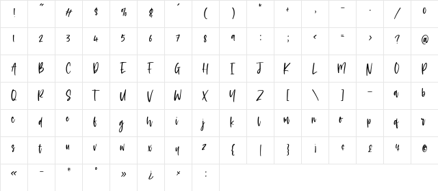 Goldmind Regular  glyph index