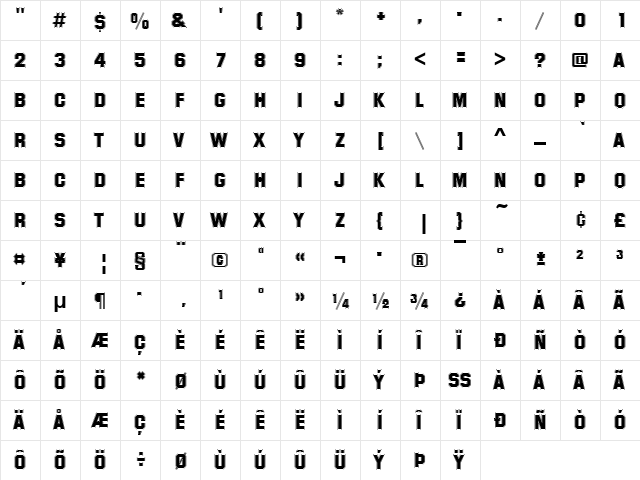 URWSulpiciusD Regular  glyph index