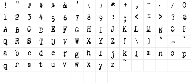 Gutter Vomit Normal  glyph index