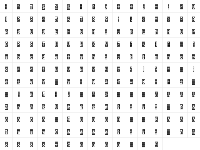 CallNineS-Negativ Regular  glyph index