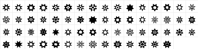 Star Things 2 Normal  glyph index