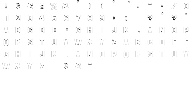 LetterSweaterSansOpenCapsSSK Regular  glyph index