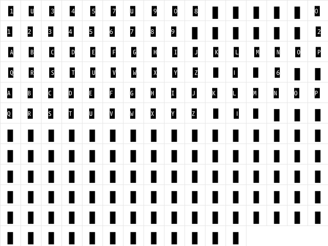 WhitneyIndexBlack SquareLt2  glyph index