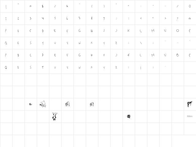 killerpanda Regular  glyph index