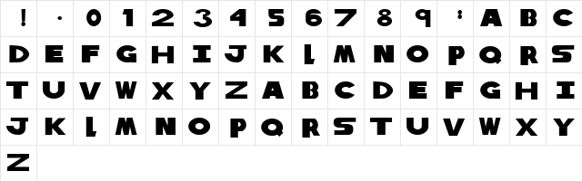 Tribute to Nova Regular  glyph index