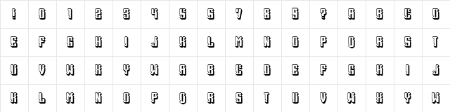 Heritage Light Regular  glyph index