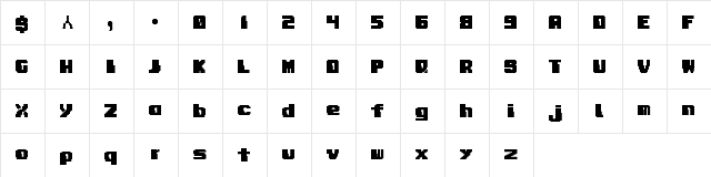 21XX OMF Regular  glyph index