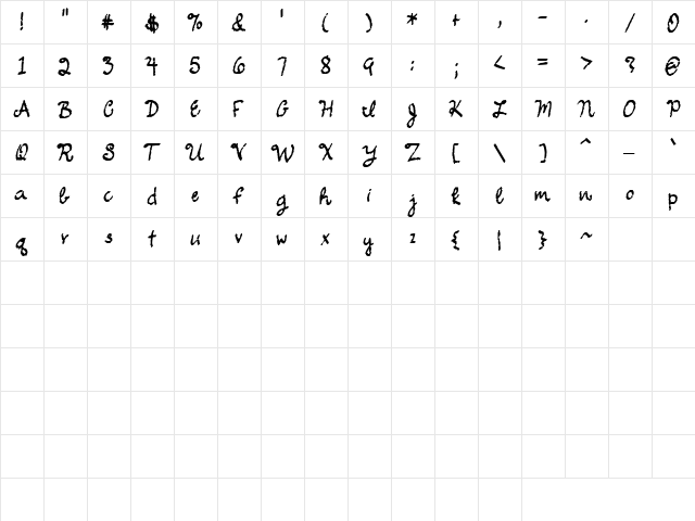 CK Smokey Regular  glyph index