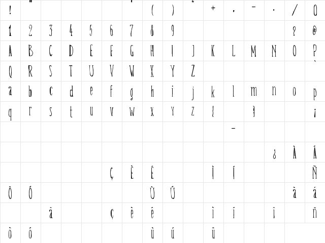 Belisa plumilla manual Regular  glyph index