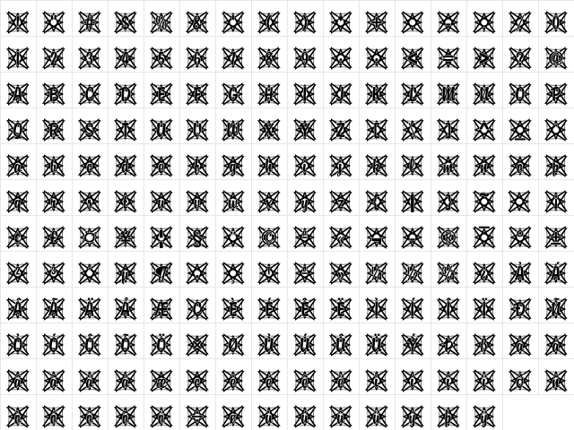 Brody49 Becker Regular  glyph index