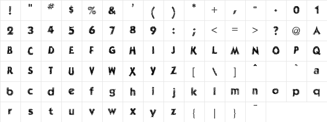 Lysergic Regular  glyph index