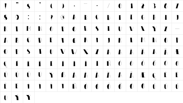 DK Elbow Grease Regular  glyph index
