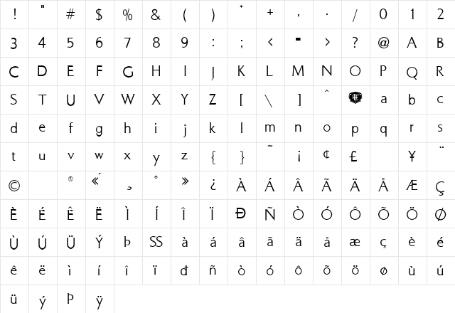 LHF Kellie Ann Roman  glyph index