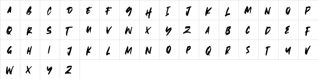 Hawkeyes Free Font Regular  glyph index