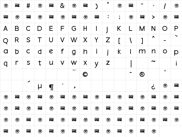Dolgan Regular  glyph index