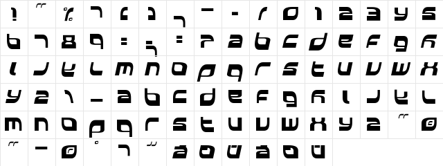 Elside Regular  glyph index