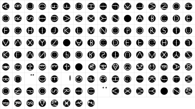 XperimentypoFSBlack Regular  glyph index