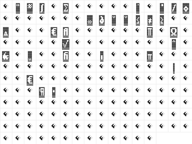 CallFiveS-NegativExp Regular  glyph index