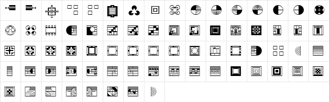 P22FLLWExhibition Regular  glyph index