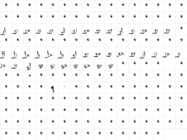 FalafelRegularLigatur Regular  glyph index