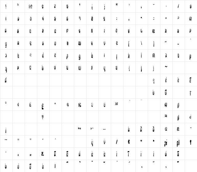 Saturate Random  glyph index