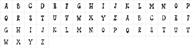 SharonsShadows Bold  glyph index