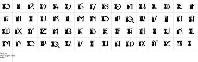 pf_castle3 Regular  glyph index