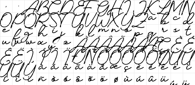 Candelia Regular  glyph index