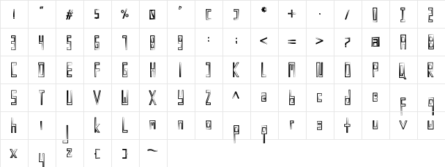 Adaaba Regular  glyph index