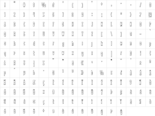 Battleworld Outline Outline  glyph index
