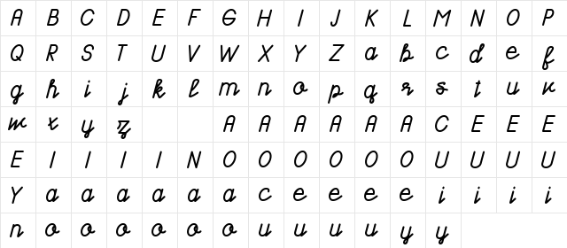 Hamoni Demo Regular  glyph index