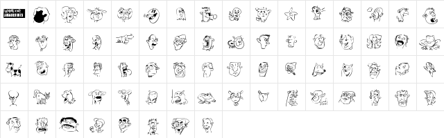 Sappy Mugs Regular  glyph index