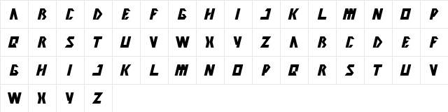 INOVATION Regular  glyph index