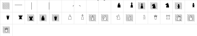 Chess Utrecht Regular  glyph index