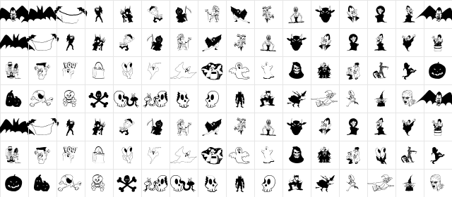 PrettyPeople Regular  glyph index