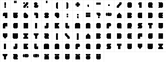 GEIST KNT Regular  glyph index