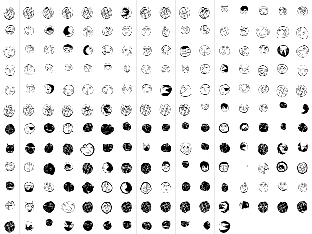 DiskOBats Regular  glyph index