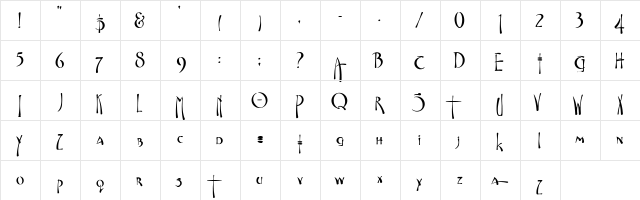 Fontasia Regular  glyph index