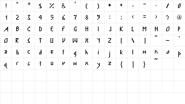 KooKooSSK Regular  glyph index