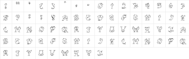 DEEP BLUE SEA Regular  glyph index