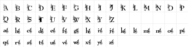 JNKPARTY Regular  glyph index