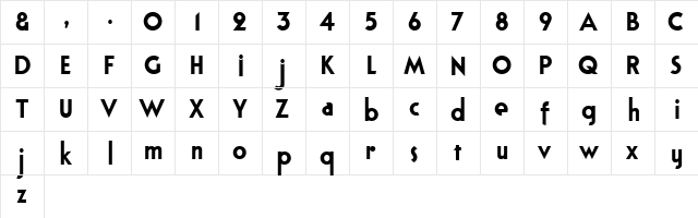 Bloxhall Sample Regular  glyph index