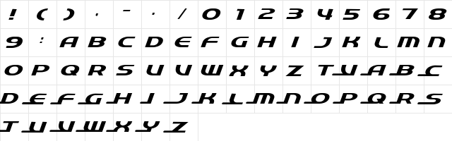 quick express  glyph index