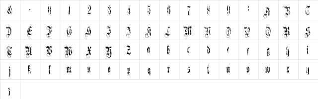 A Gothique Time A Gothique Time  glyph index