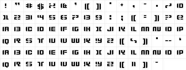 Zdyk Gemini Regular  glyph index